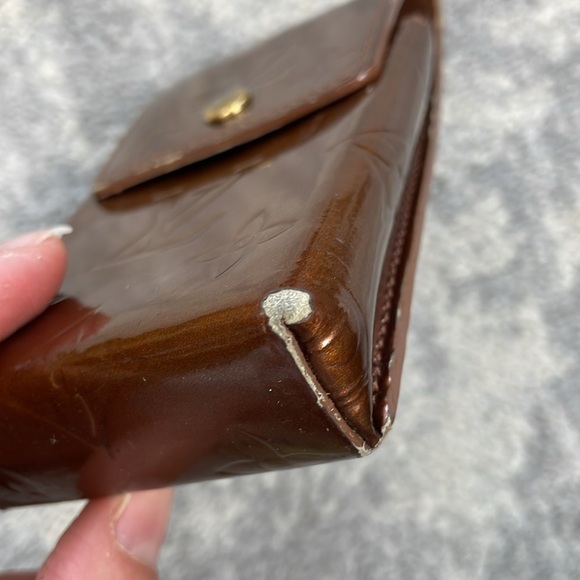 Louis Vuitton Monogram Vernis Greene Cigarette Case Pochette Brown Copper TH0013 - Picture 7 of 17